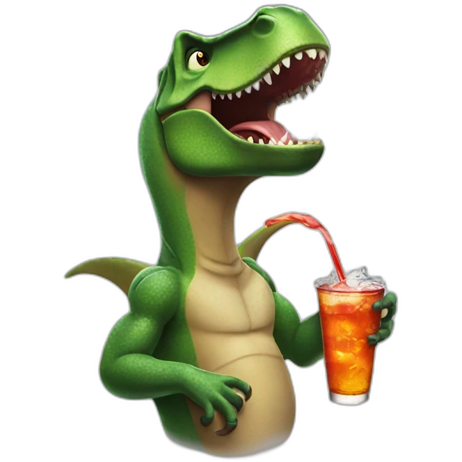 trex drinking soda emoji