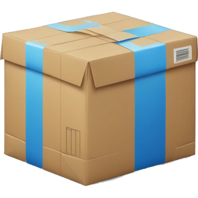 A big blue e-commerce parcel emoji