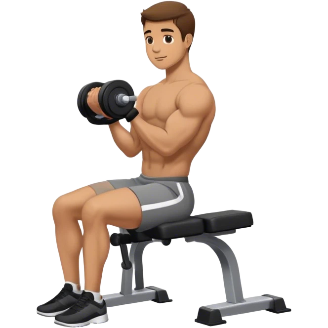 man seated weighted wrist curl emoji