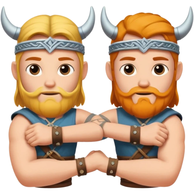 two arms holding each others forearms viking clasp style emoji