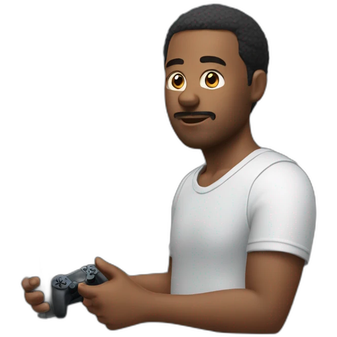 Man playing ps5 emoji