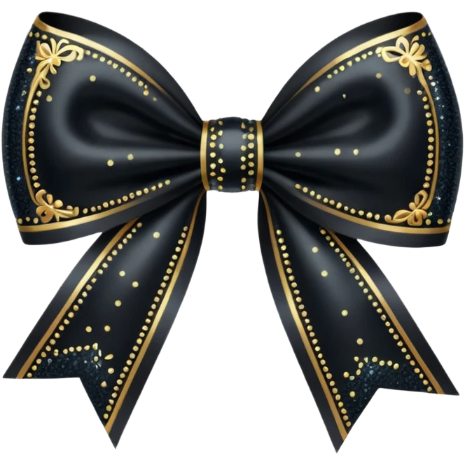 black sparkling bow emoji