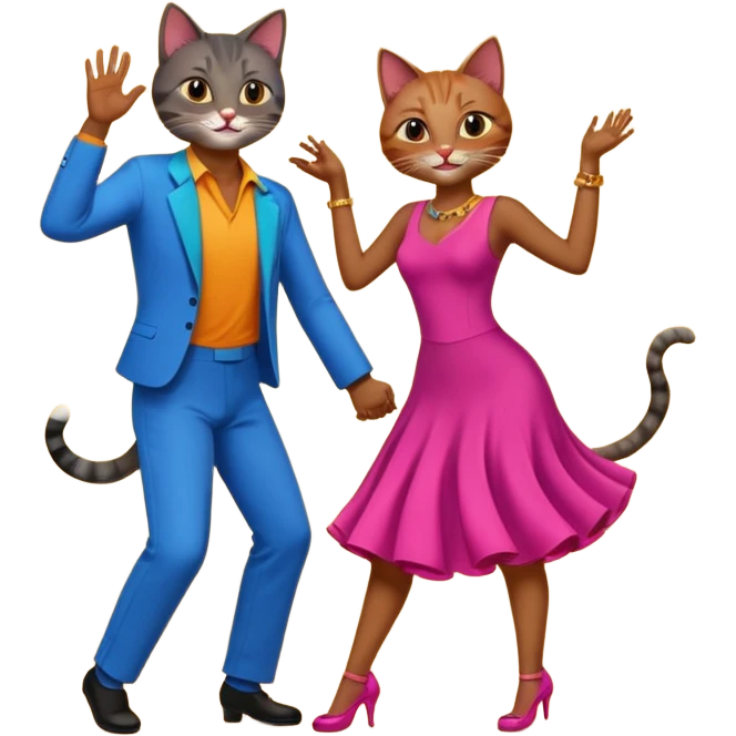 Cats couple salsa dancing  emoji