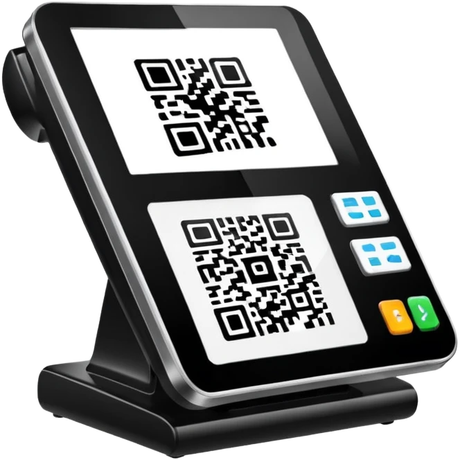 POS terminal with QR-code on it emoji | AI Emoji Generator