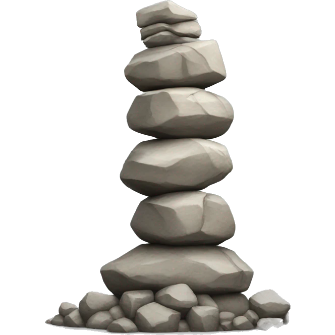 leaning tower of stacked boulders smaller at top emoji