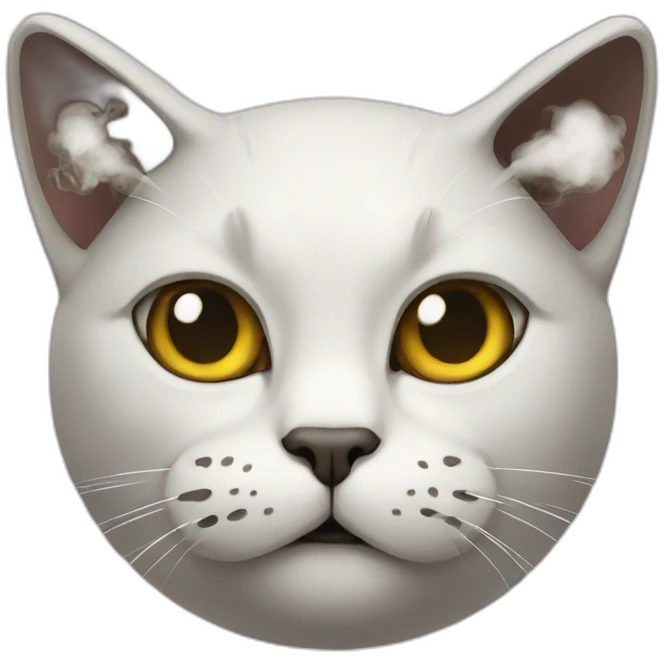 cat with a hate smoking emoji