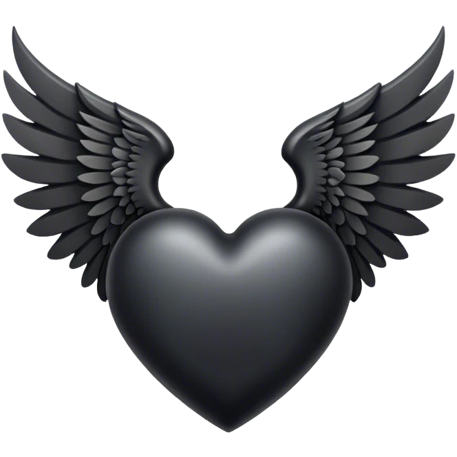 Black heart with wings and horns emoji