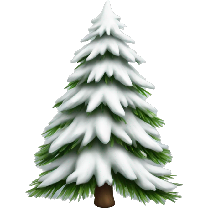  actual white fir christmas tree isolated.  emoji