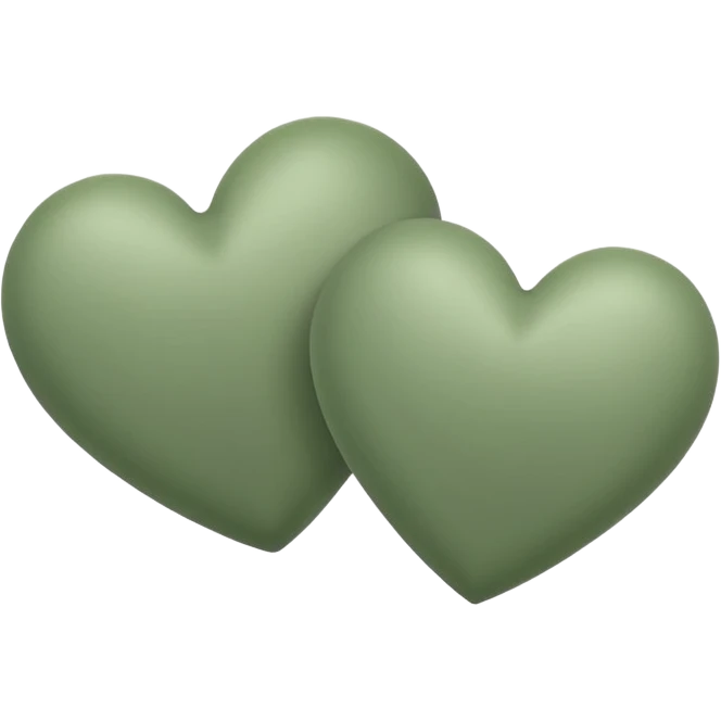 double sage green hearts one darker  emoji