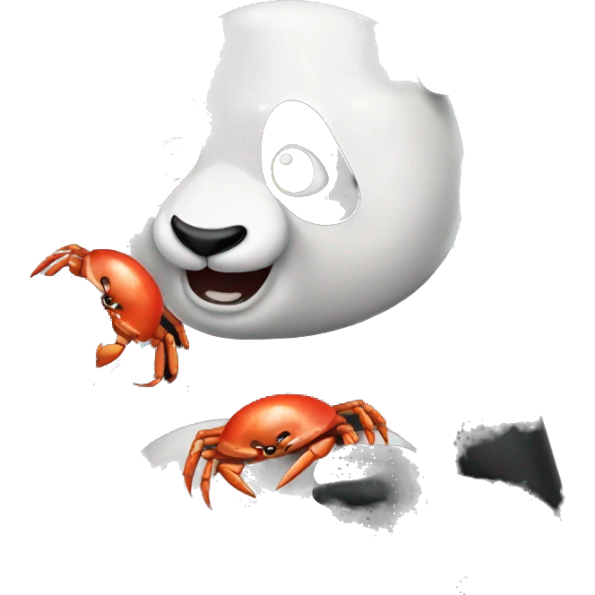 Panda eating crab emoji