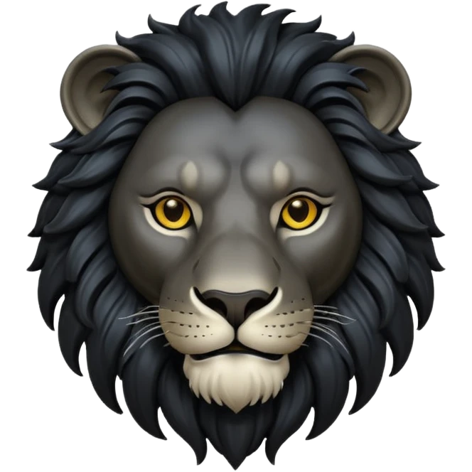 Black lion head emoji