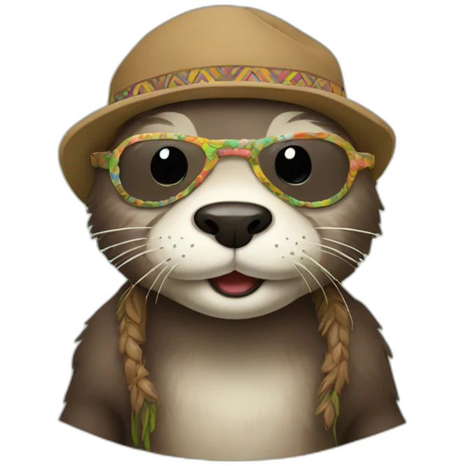 Otter hippie emoji