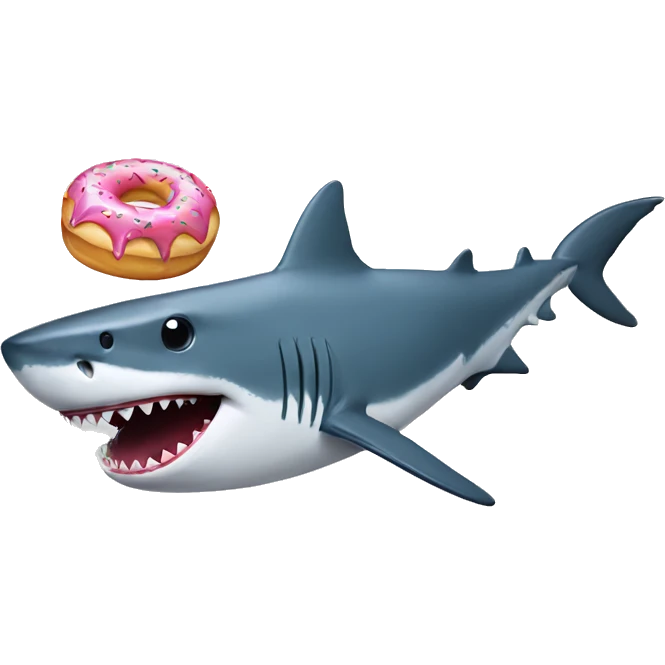 Shark with donut  emoji