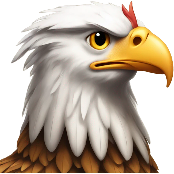 Eagle riding a rooster emoji