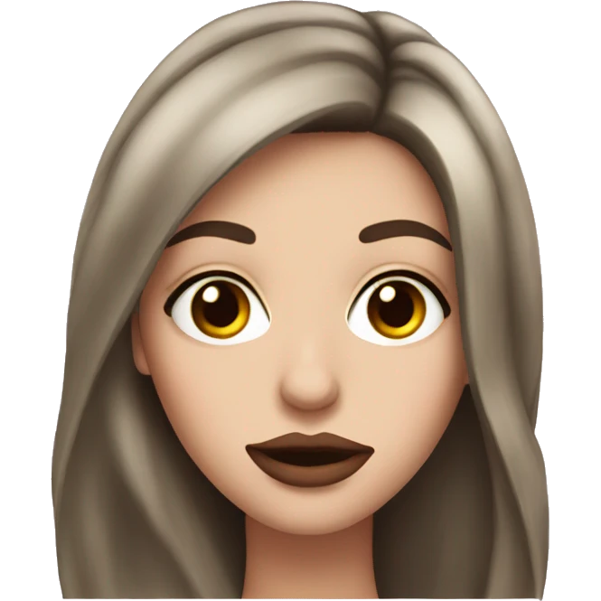 Brunette white girl with big lips and lashes emoji