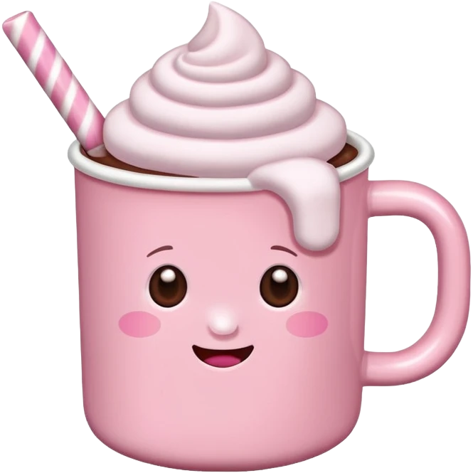 heiße Schokolade mit Marshmallows pink . Keine Gesichter  emoji