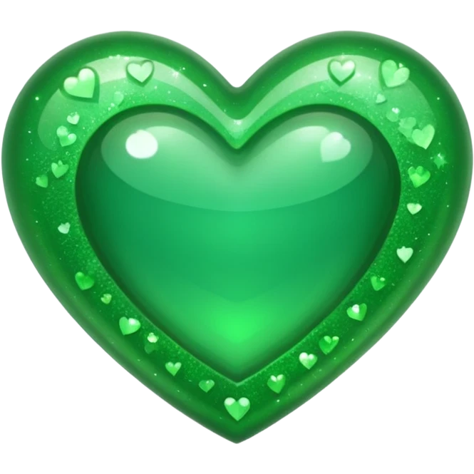 Green heart with sparkle emoji