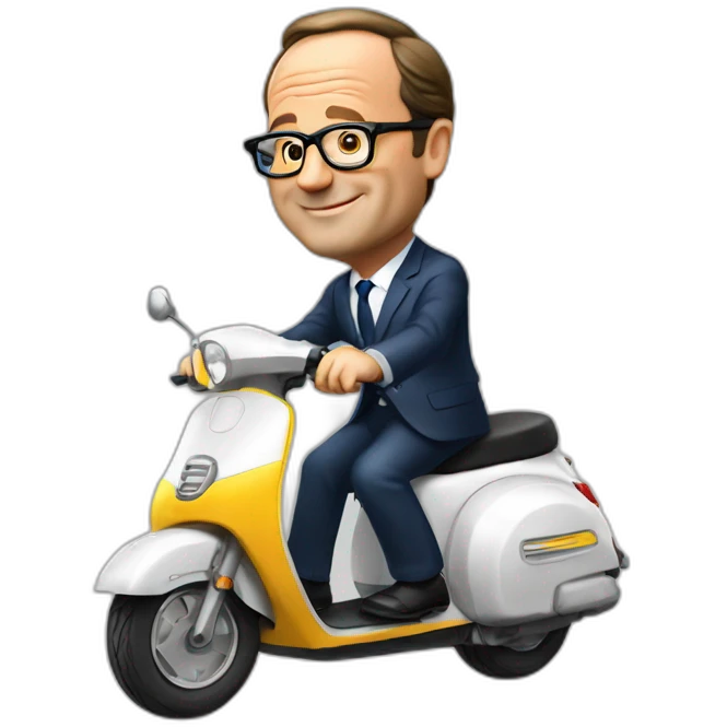 Hollande sur un scooter emoji