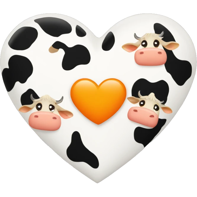 Orange heart with cows emoji
