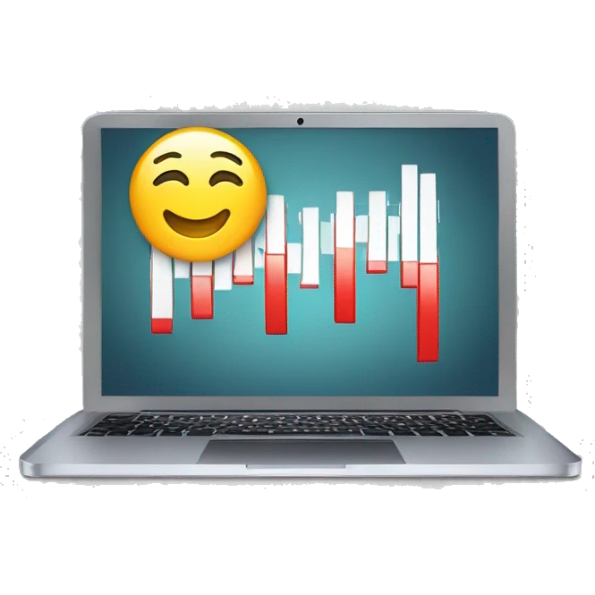 Forex Trading. It‘s the same like stock trading. A laptop with a chart emoji