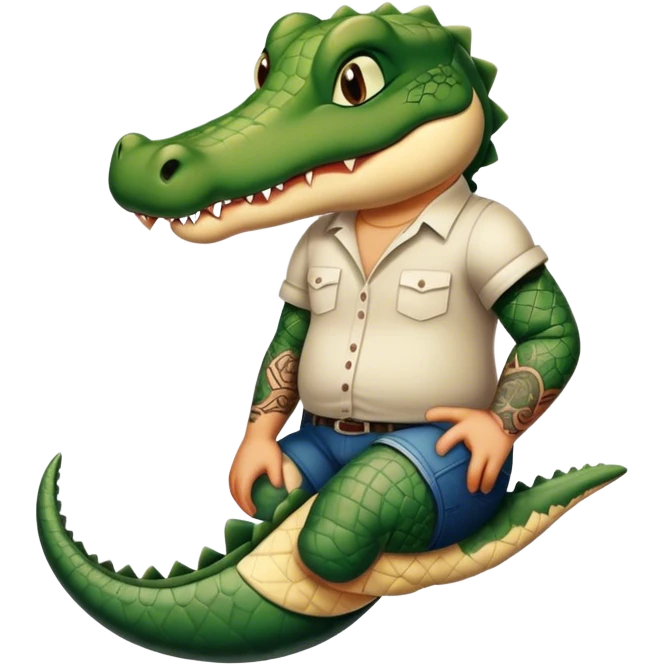 Alligator thigh tattoo  emoji