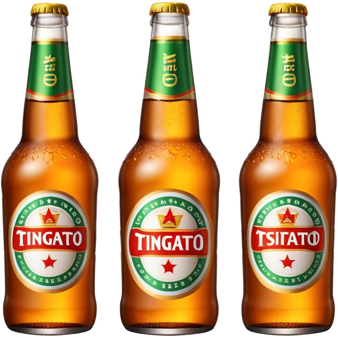Clinking Tsingtao beer bottles emoji