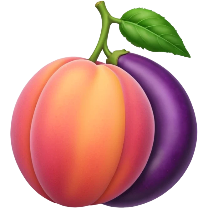 Peach with eggplant between emoji