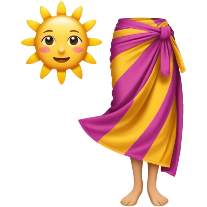 crie uma praia, com sol, e canga na areia emoji