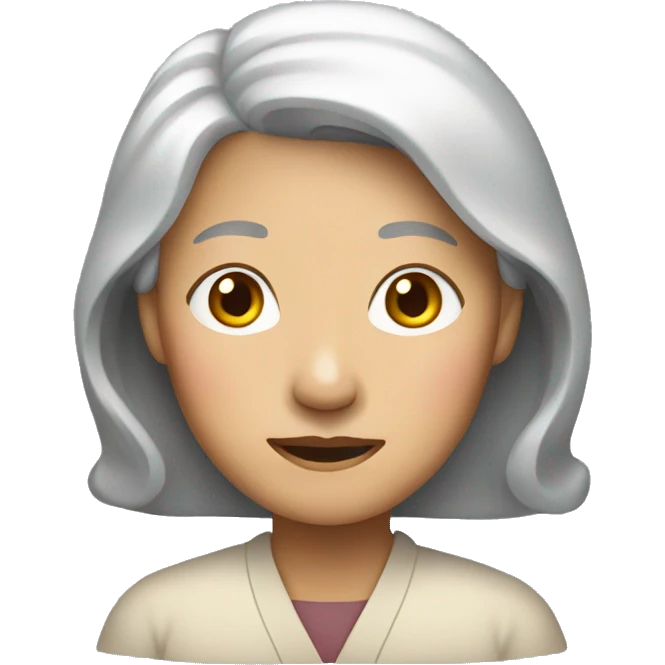 old asian woman standing emoji