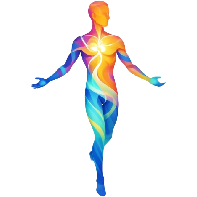Minimal male form silhouette made of swirling abstract energy, ethereal style essence, no detailed features, just flowing shape emoji
