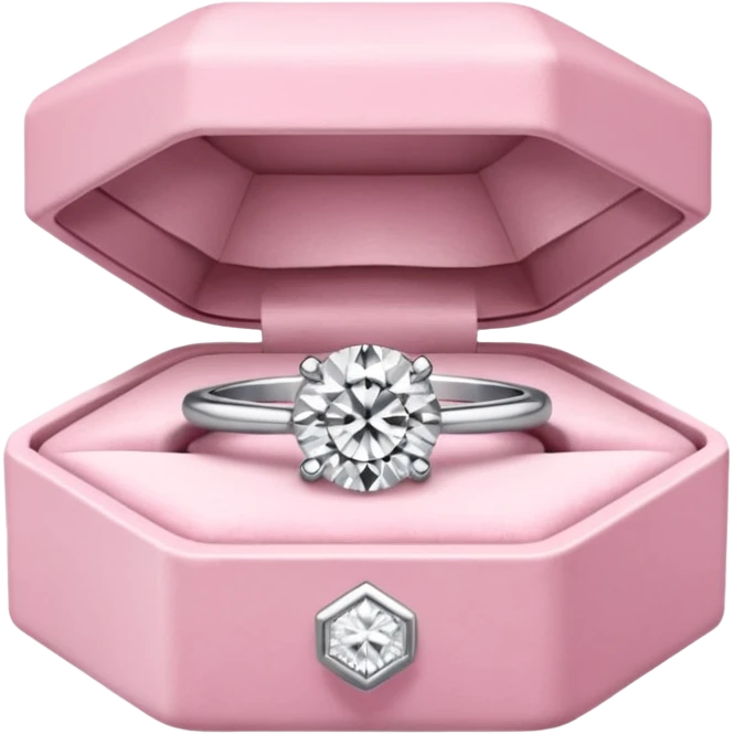all white diamond ring, light pink box emoji