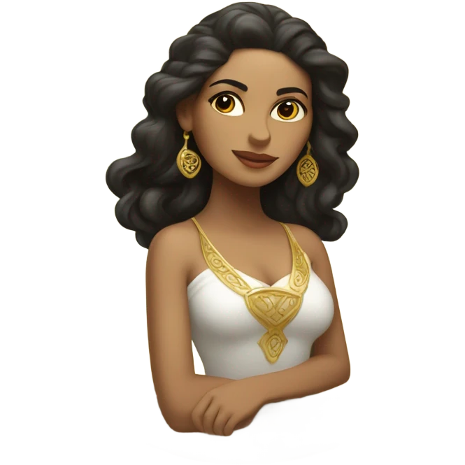 Latina female goddess on platter emoji