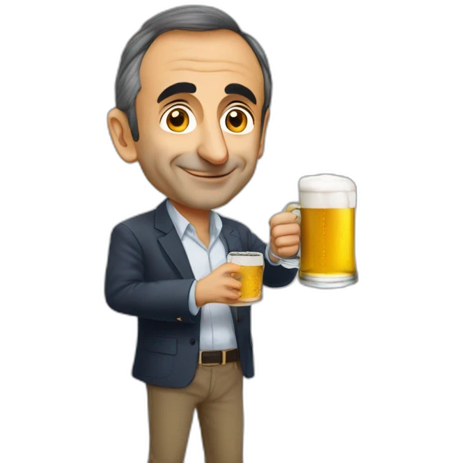 eric zemmour qui boit une biere emoji
