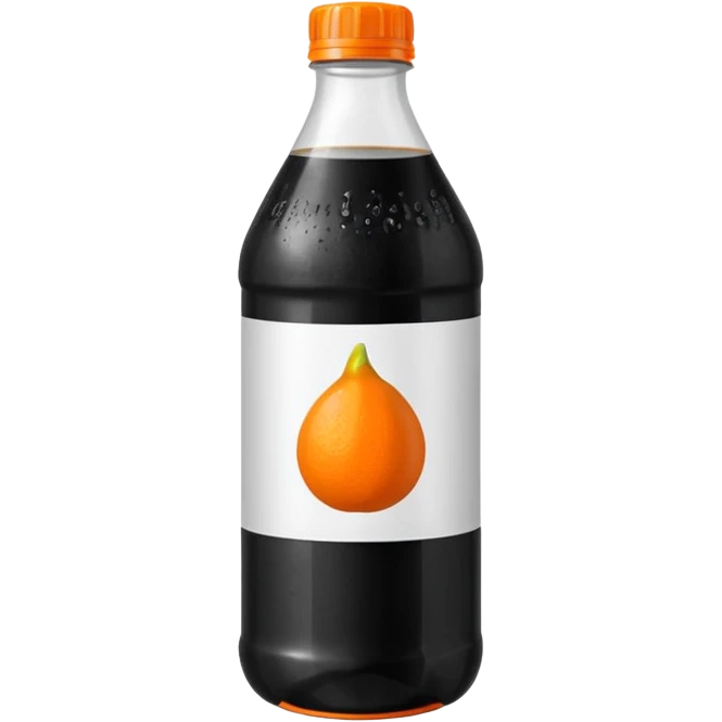 Czech Kofola black and orange in a plastic bottle black liquid emoji