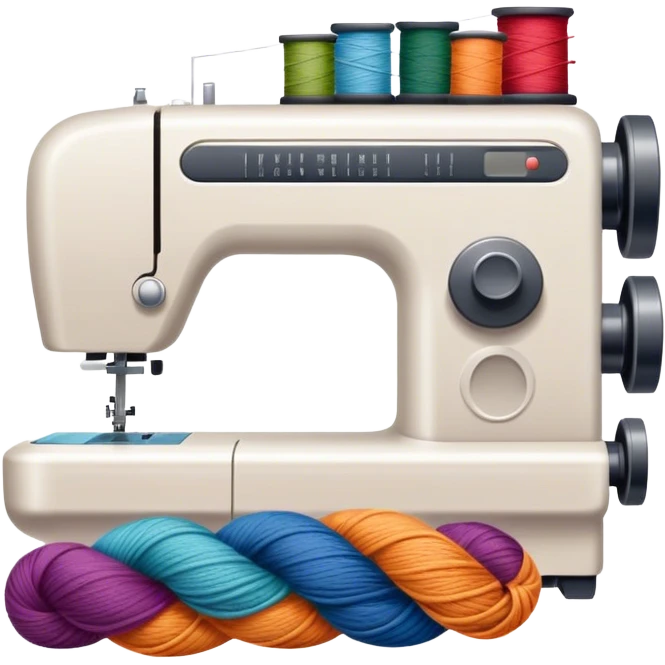 Weaving icon, visible shuttle, spools of yarn, fabric swatches, sewing patterns, and finished clothes, minimalistic style, clean lines, transparent background. emoji