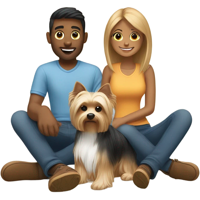 Couple with a yorkie emoji