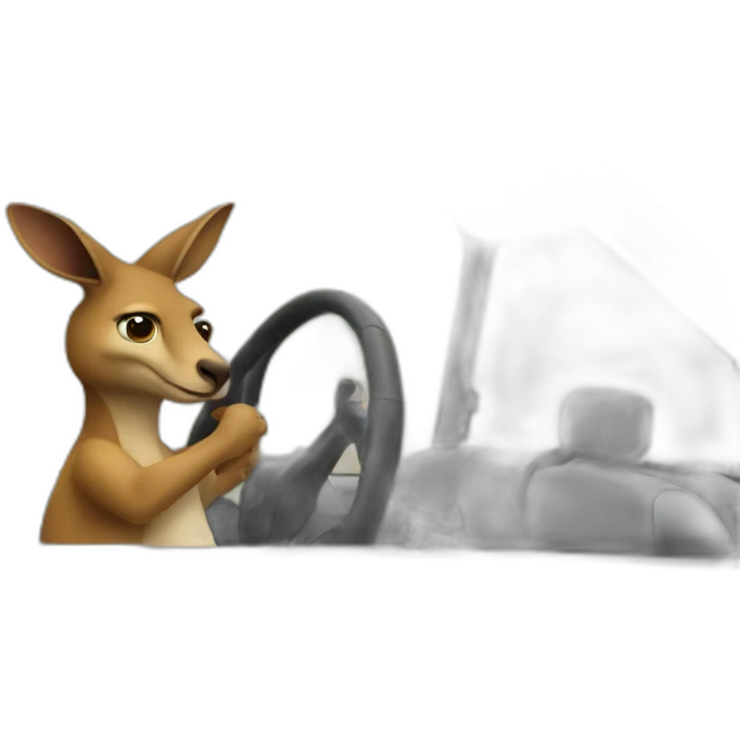 kangaroo driving car emoji