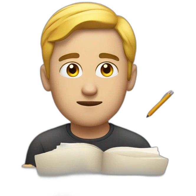 man-thinking-writing emoji