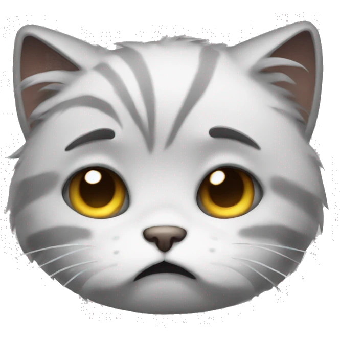 Sad crying fluffy cat emoji