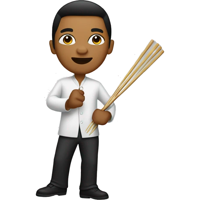 blasian guy holding chopsticks salsa dancing emoji
