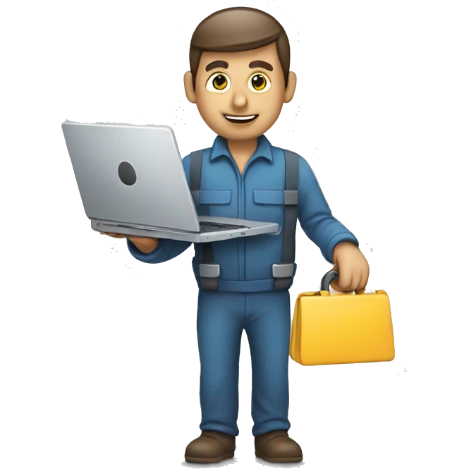 software maintenance with person holding laptop emoji