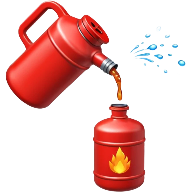 red gasoline canister pouring drops of diesel emoji