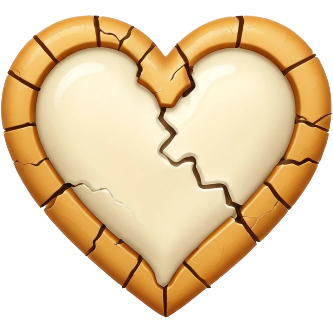 Broken cream heart emoji