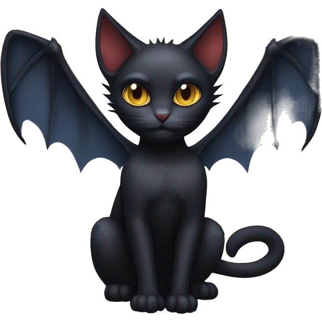 Black-Vampire-Batty-Cat-Fakémon-Cat With Bat-wings as ears  emoji