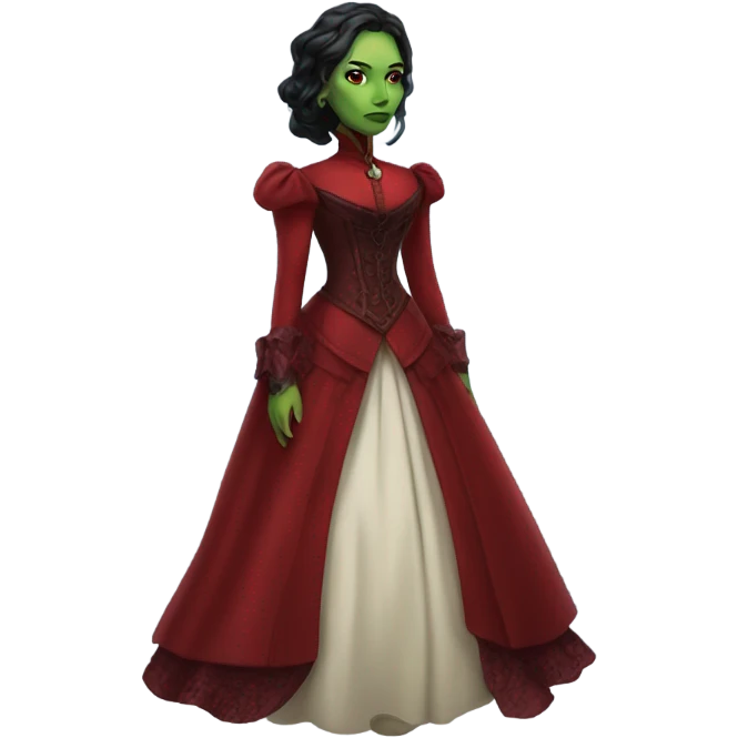 gamora in Victorian dress elegant red full body  emoji