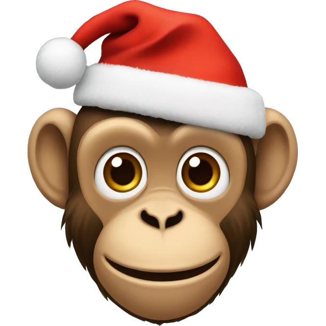 Monkey whith a papa noel’s hat emoji