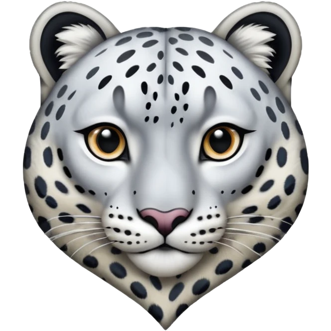 Realistic snow-Leopard-patterned heart emoji