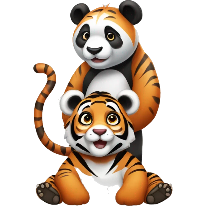 Panda and tiger  emoji