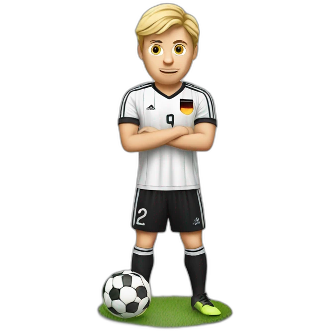 German soccer player defending emoji