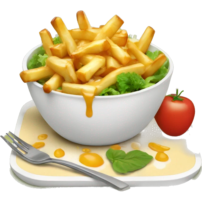 poutine qui mange une salade  emoji